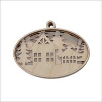House 3D Laser Cut Ornament – Baltic Birch Wood Craft Supplies | DIY Wood Ornament Kit HM1 - The Wood Shape Store