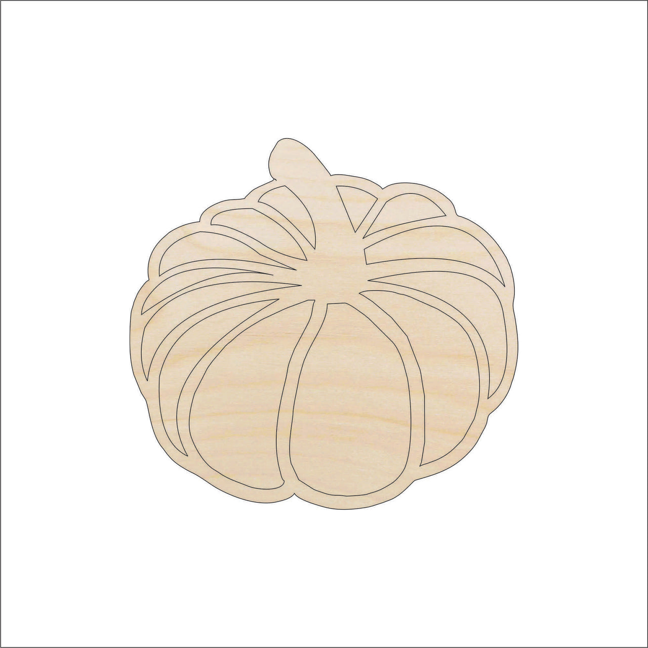 Pumpkin Wood Craft Shape - Laser Cut Baltic Birch Unfinished DIY Wood Art Supplies FAL238 - The Wood Shape Store