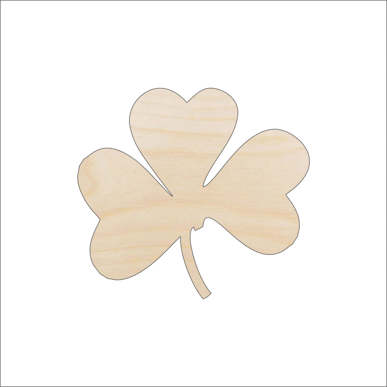 CloverLeaf Wood Craft Shape - Laser Cut Baltic Birch Unfinished DIY Wood Art Supplies LEF26 - The Wood Shape Store