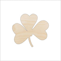 CloverLeaf Wood Craft Shape - Laser Cut Baltic Birch Unfinished DIY Wood Art Supplies LEF26 - The Wood Shape Store