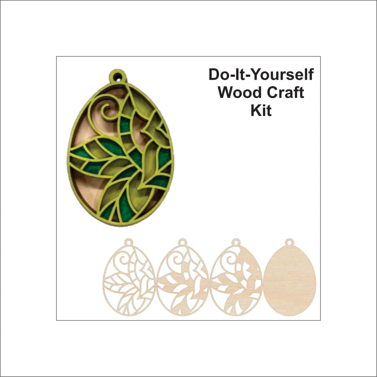 Easter 3D Laser Cut Ornament – Baltic Birch Wood Craft Supplies | DIY Wood Ornament Kit ES37 - The Wood Shape Store