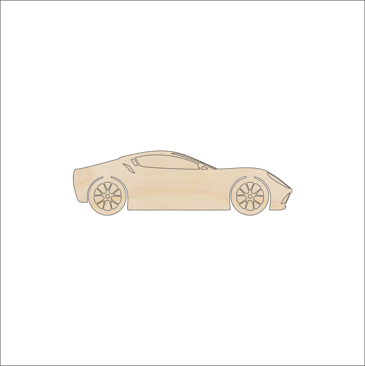 Car Wood Craft Shape - Laser Cut Baltic Birch Unfinished DIY Wood Art Supplies CAR117 - The Wood Shape Store