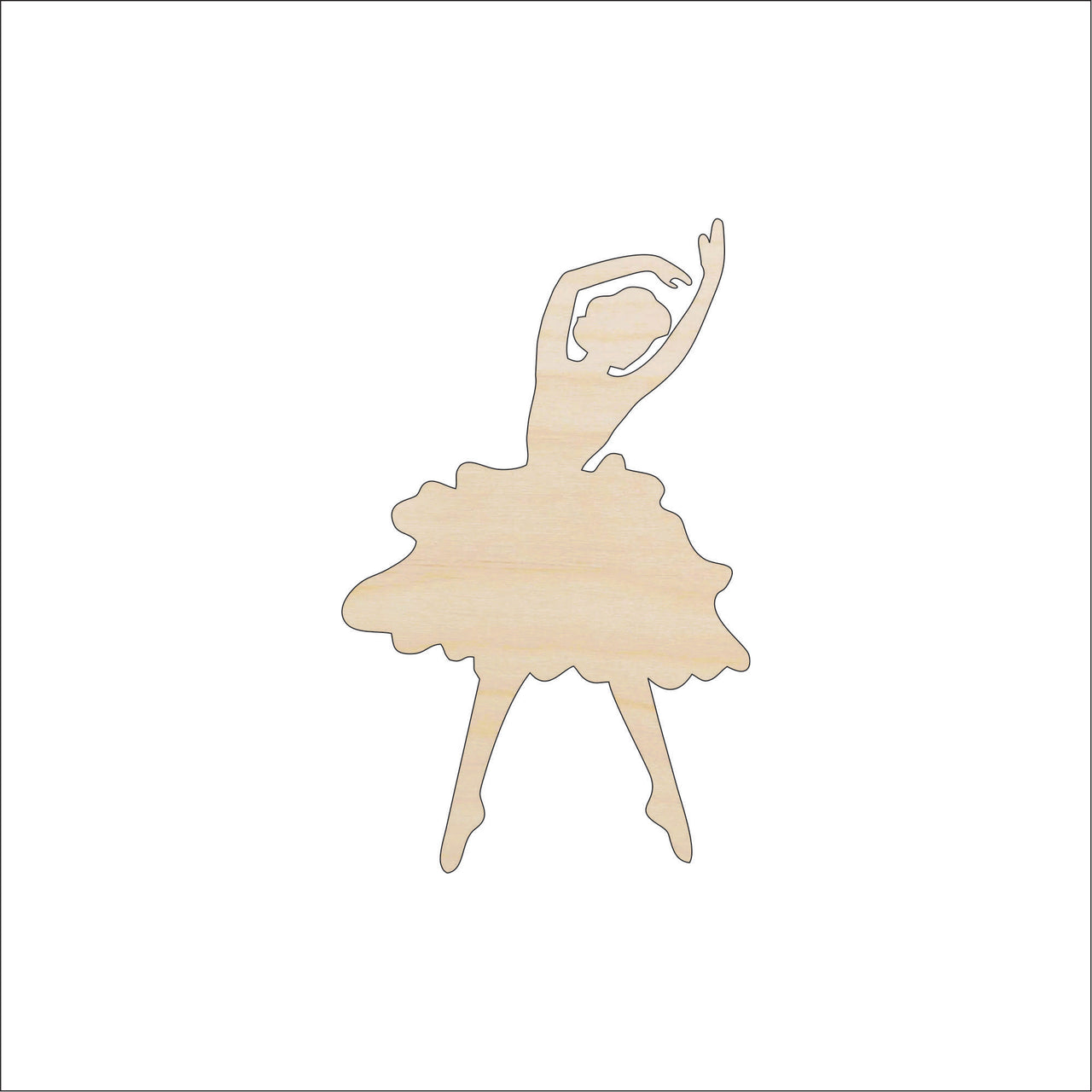 Ballerina Wood Craft Shape - Laser Cut Baltic Birch Unfinished DIY Wood Art Supplies SPT634 - The Wood Shape Store