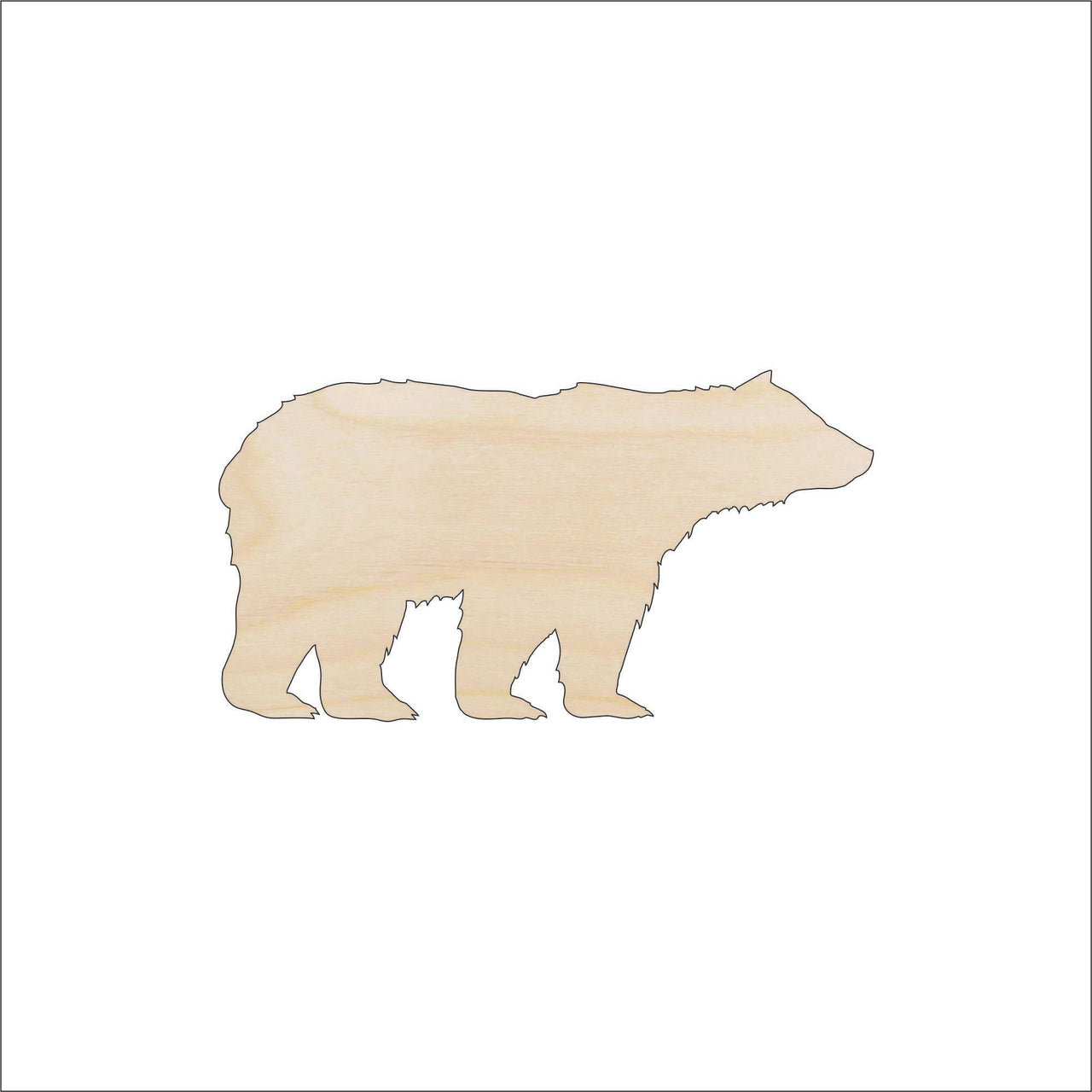 Bear Wood Craft Shape – Laser Cut Baltic Birch Unfinished DIY Wood Art Supplies BER28 - The Wood Shape Store