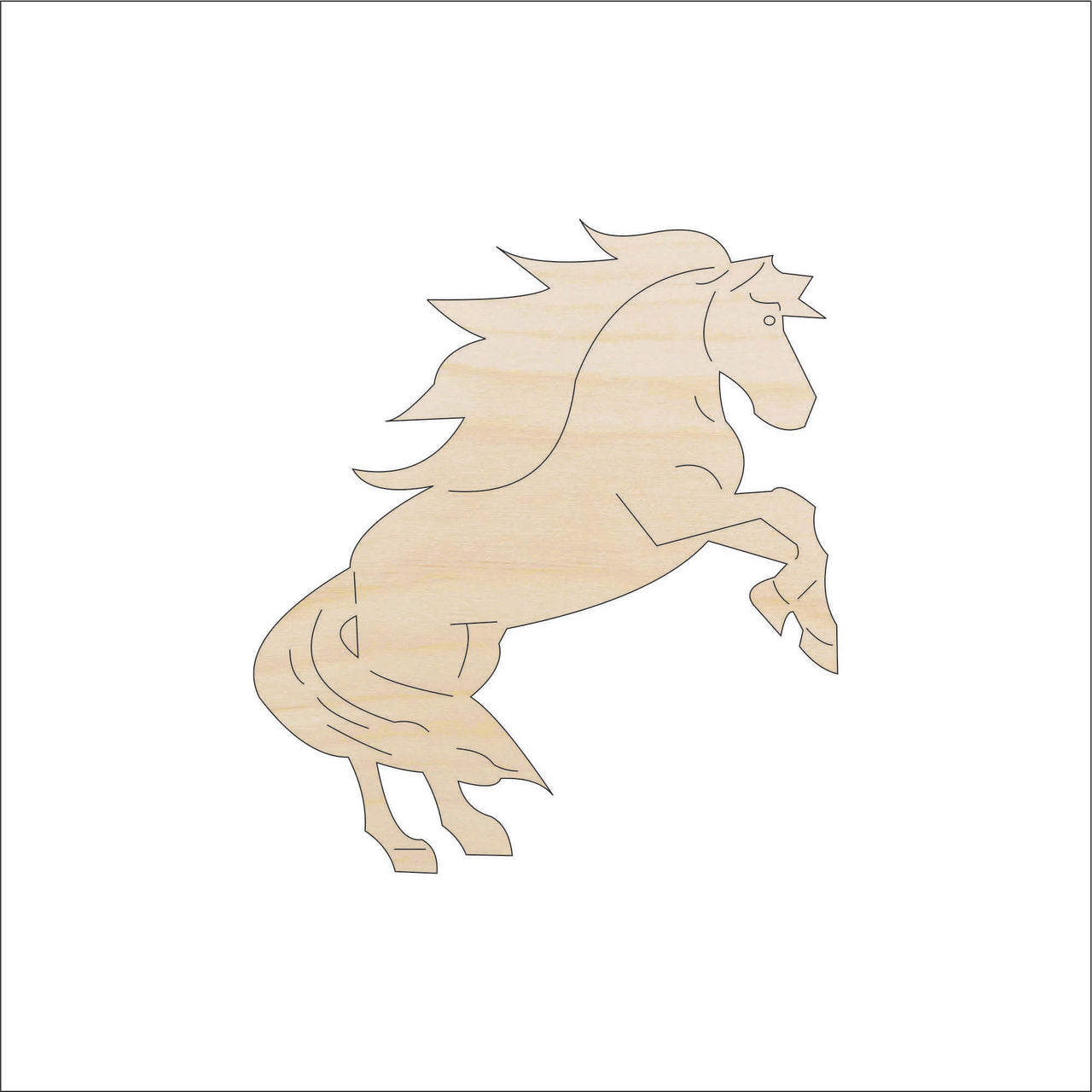 Horse Wood Craft Shape - Laser Cut Baltic Birch Unfinished DIY Wood Art Supplies HRS67 - The Wood Shape Store