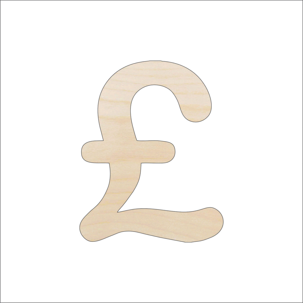 Pound Symbol Wood Craft Shape - Laser Cut Baltic Birch Unfinished DIY Art Supplies MNY3 - The Wood Shape Store
