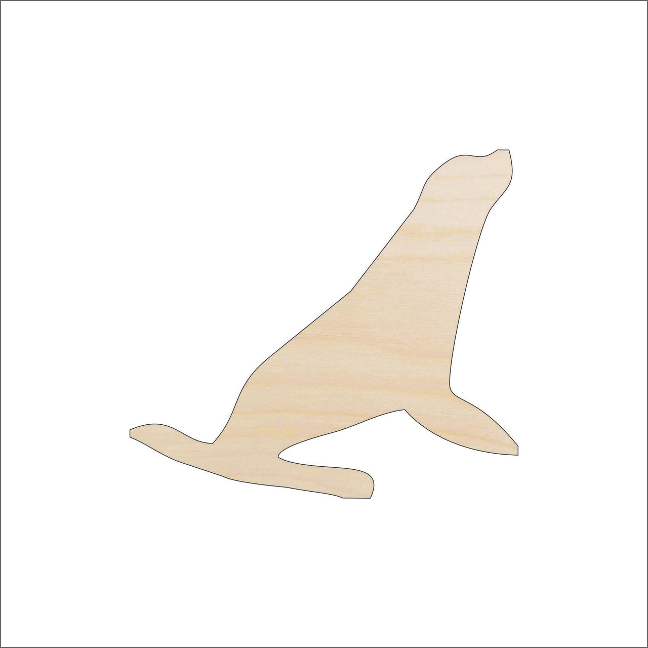 Seal Wood Craft Shape – Laser Cut Baltic Birch Unfinished DIY Wood Art Supplies ANML59 - The Wood Shape Store