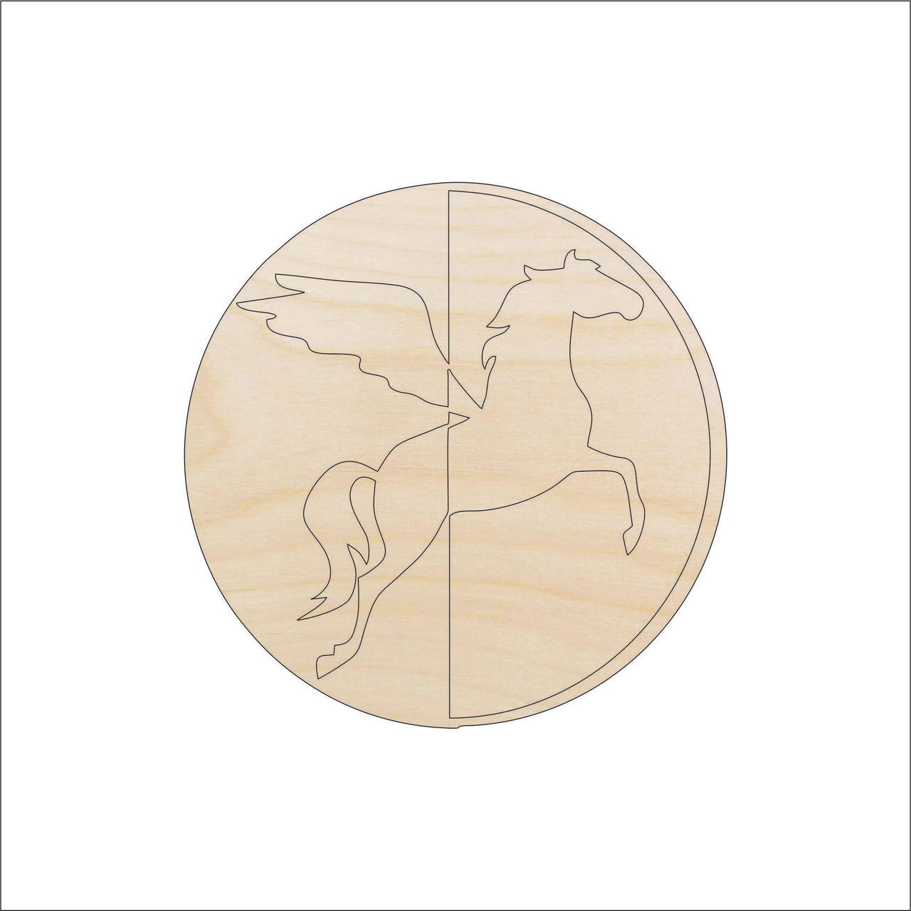 Pegasus Wood Craft Shape - Laser Cut Baltic Birch Unfinished DIY Wood Art Supplies MYTH31 - The Wood Shape Store