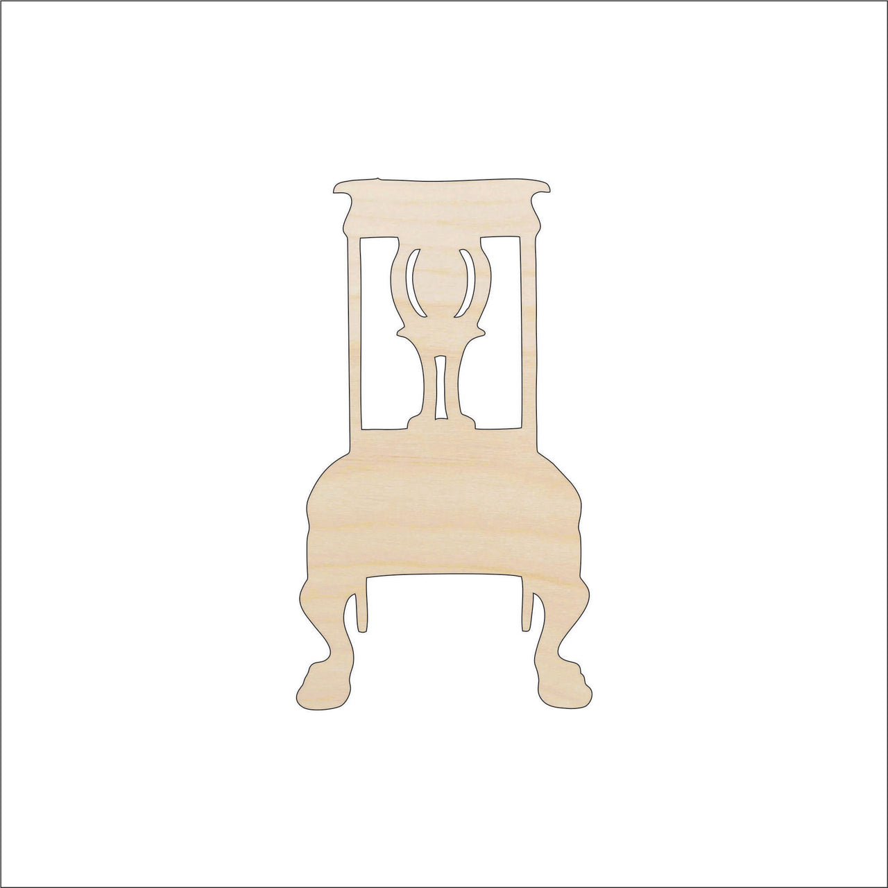 Chair Wood Craft Shape - Laser Cut Baltic Birch Unfinished DIY Wood Art Supplies DCR2 - The Wood Shape Store
