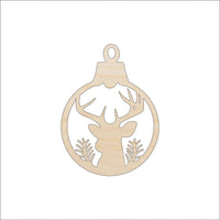 Deer Ornament Wood Craft Shape - Laser Cut Baltic Birch Unfinished DIY Wood Art Supplies XMS178 - The Wood Shape Store