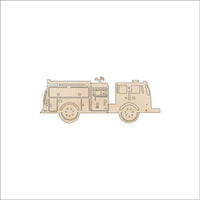 Firetruck Wood Craft Shape - Laser Cut Baltic Birch Unfinished DIY Wood Art Supplies CAR110 - The Wood Shape Store