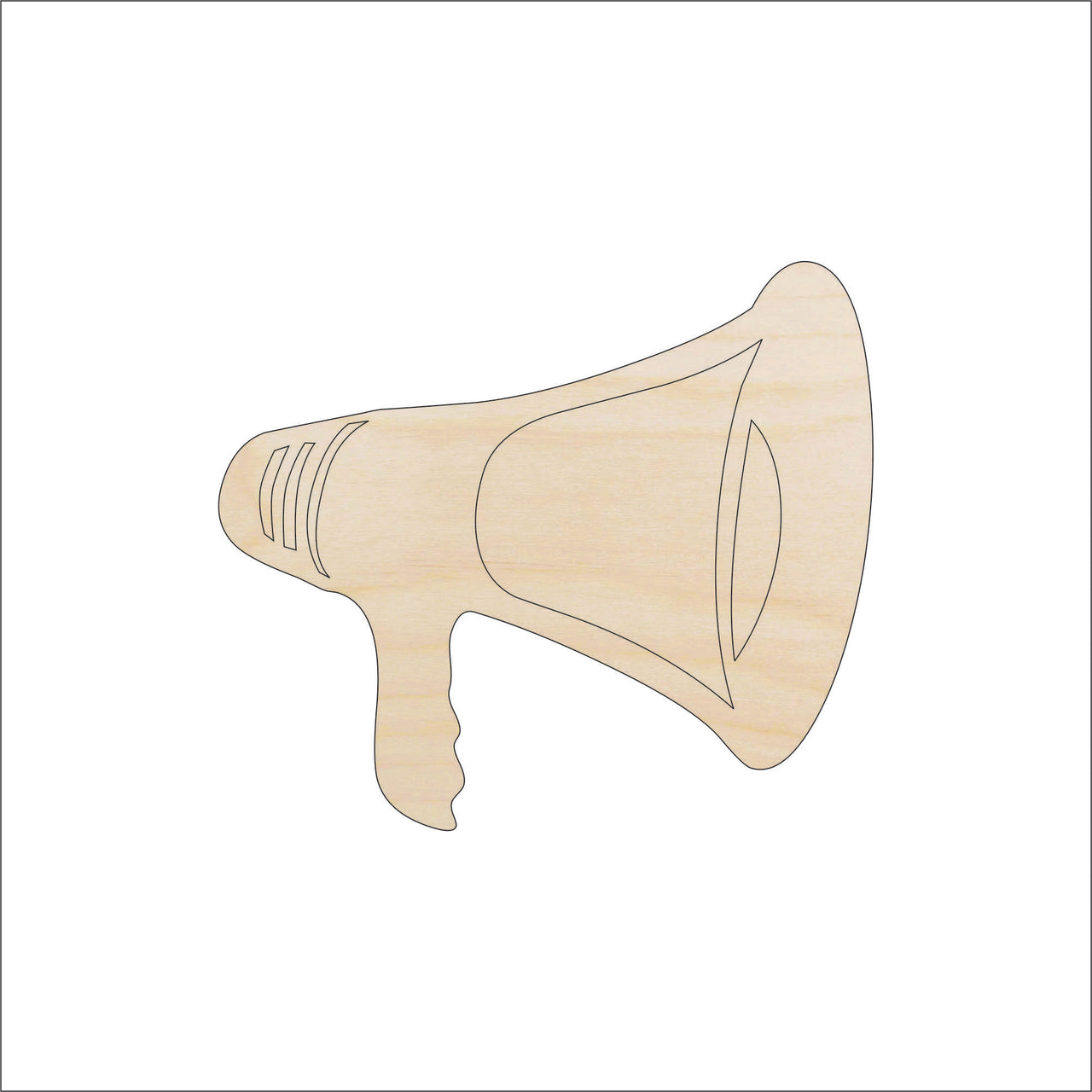 Megaphone Wood Craft Shape - Laser Cut Baltic Birch Unfinished DIY Wood Art Supplies SPT107 - The Wood Shape Store