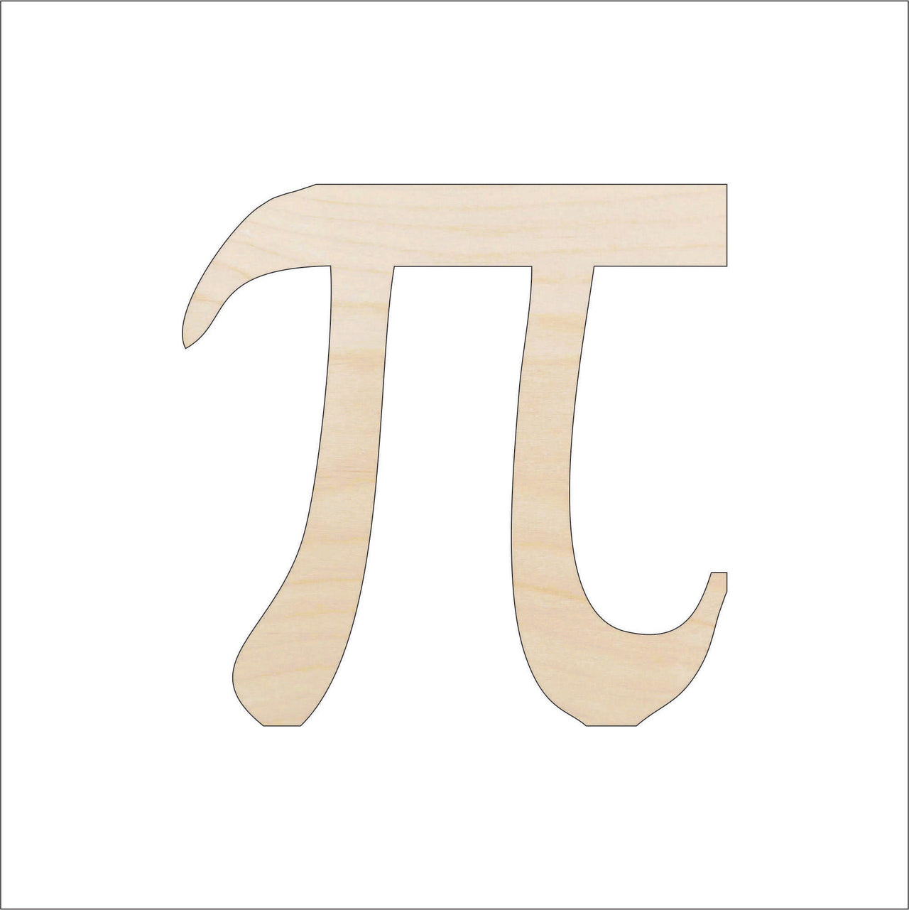 PI Wood Craft Shape - Laser Cut Baltic Birch Unfinished DIY Wood Art Supplies SGN35 - The Wood Shape Store