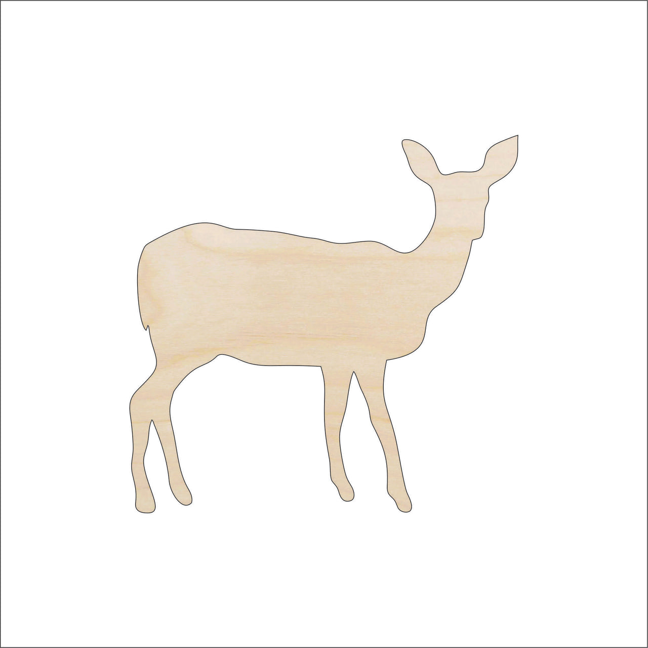 Deer Wood Craft Shape - Laser Cut Baltic Birch Unfinished DIY Wood Art Supplies DER4 - The Wood Shape Store