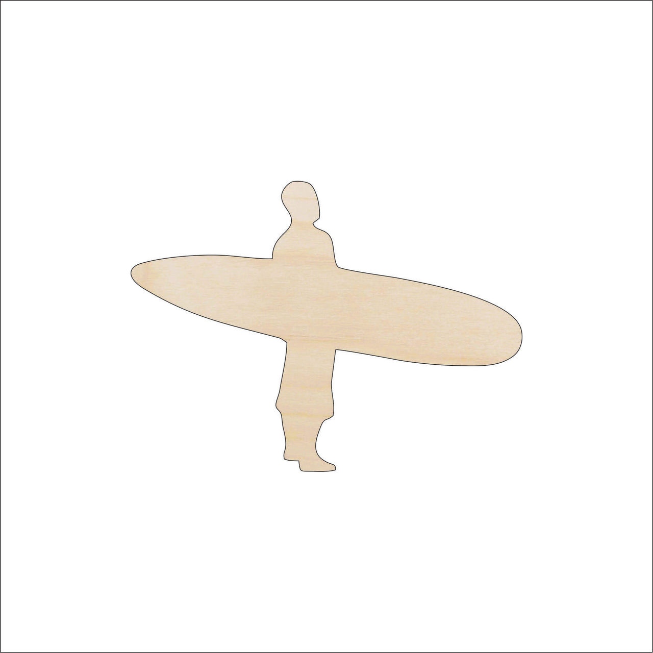 Surfer Wood Craft Shape - Laser Cut Baltic Birch Unfinished DIY Wood Art Supplies SPT243 - The Wood Shape Store