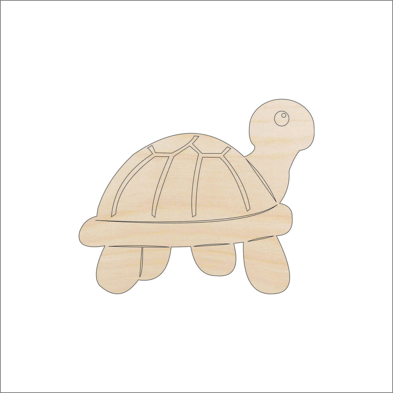Turtle Tortoise Wood Craft Shape - Laser Cut Baltic Birch Unfinished DIY Wood Art Supplies REP6 - The Wood Shape Store