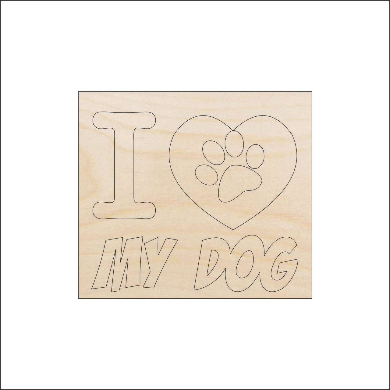 Dog Wood Craft Shape - Laser Cut Baltic Birch Unfinished DIY Wood Art Supplies DOG93 - The Wood Shape Store