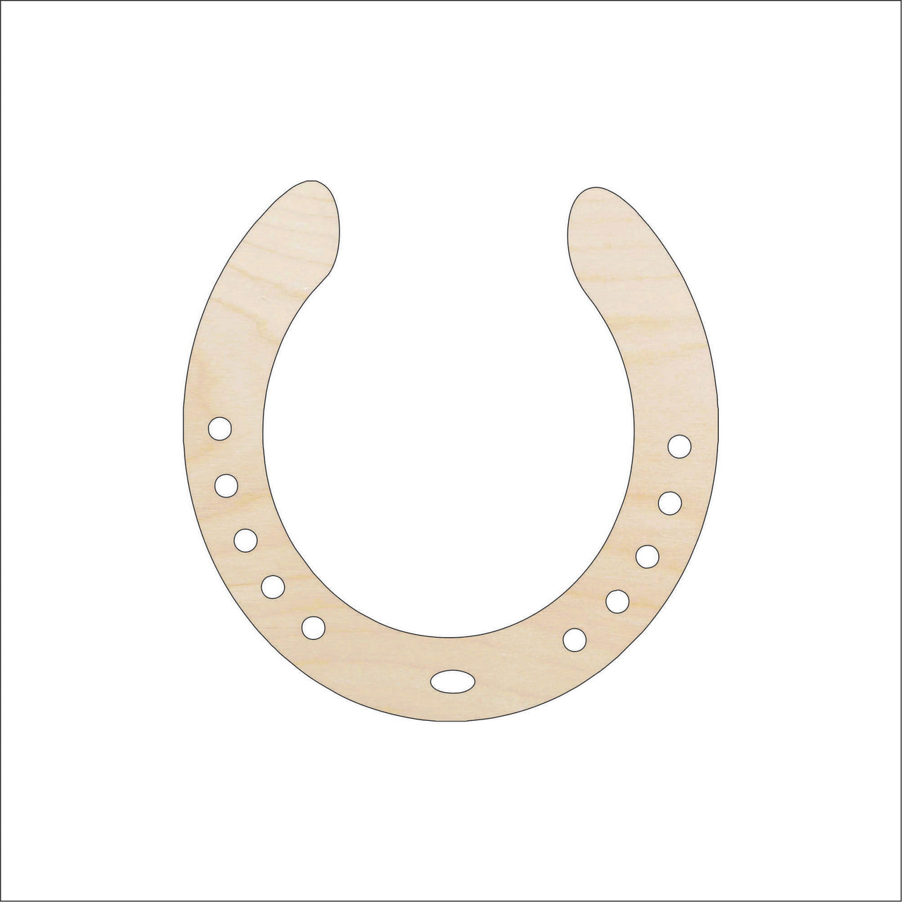 Horseshoe Wood Craft Shape - Laser Cut Baltic Birch Unfinished DIY Wood Art Supplies HRS45 - The Wood Shape Store