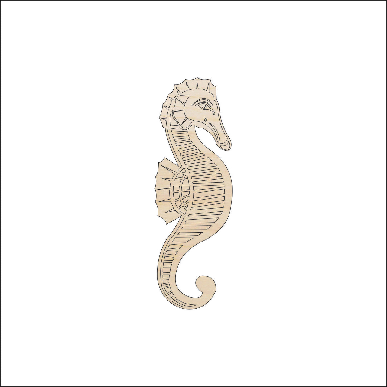 Seahorse Wood Craft Shape - Laser Cut Baltic Birch Unfinished DIY Wood Art Supplies SEA36 - The Wood Shape Store