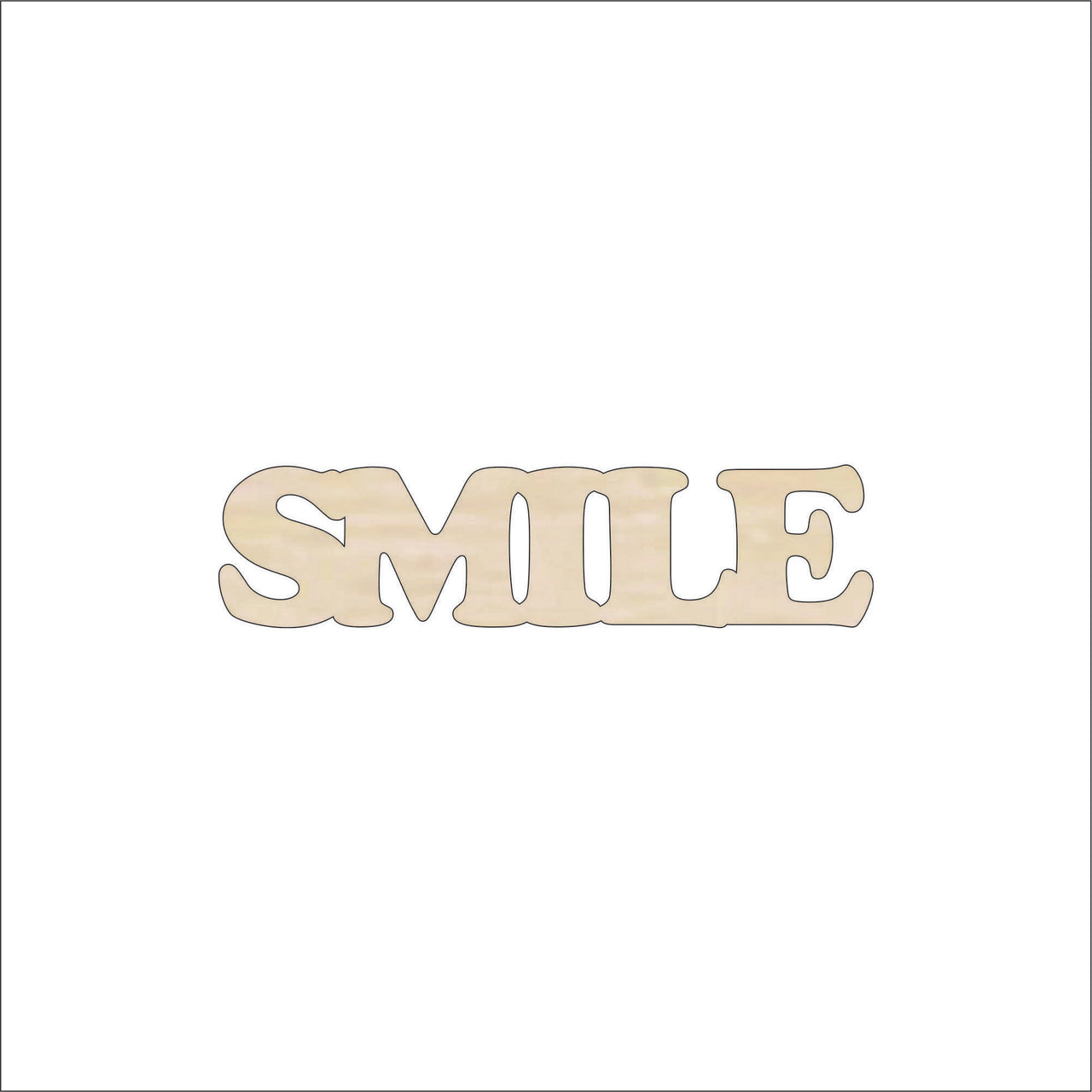 Smile Wood Craft Shape - Laser Cut Baltic Birch Unfinished DIY Wood Art Supplies WRD31 - The Wood Shape Store