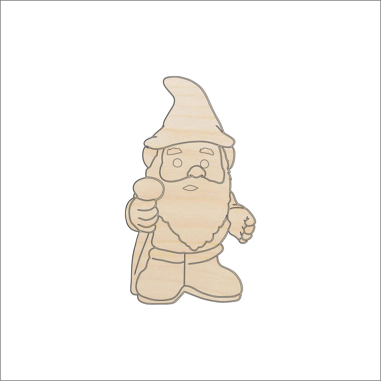 Gnome Wood Craft Shape - Laser Cut Baltic Birch Unfinished DIY Wood Art Supplies MYTH18 - The Wood Shape Store
