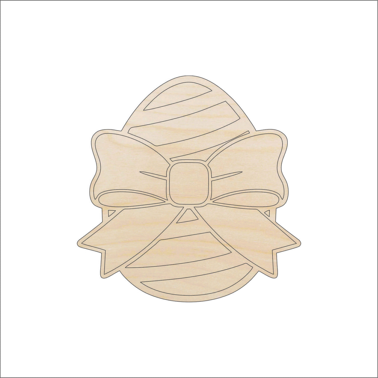 Easter Egg Wood Craft Shape - Laser Cut Baltic Birch Unfinished DIY Wood Art Supplies ESR28 - The Wood Shape Store