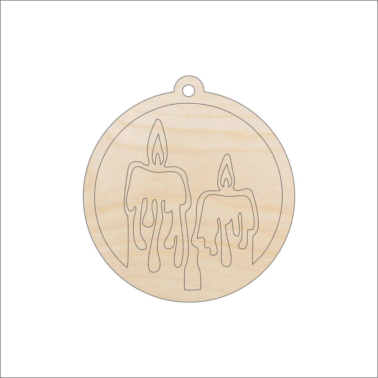 Candle Wood Craft Shape - Laser Cut Baltic Birch Unfinished DIY Wood Art Supplies XMS258 - The Wood Shape Store