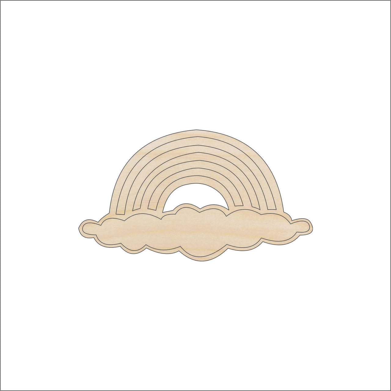 Rainbow Wood Craft Shape - Laser Cut Baltic Birch Unfinished DIY Wood Art Supplies SKY1 - The Wood Shape Store