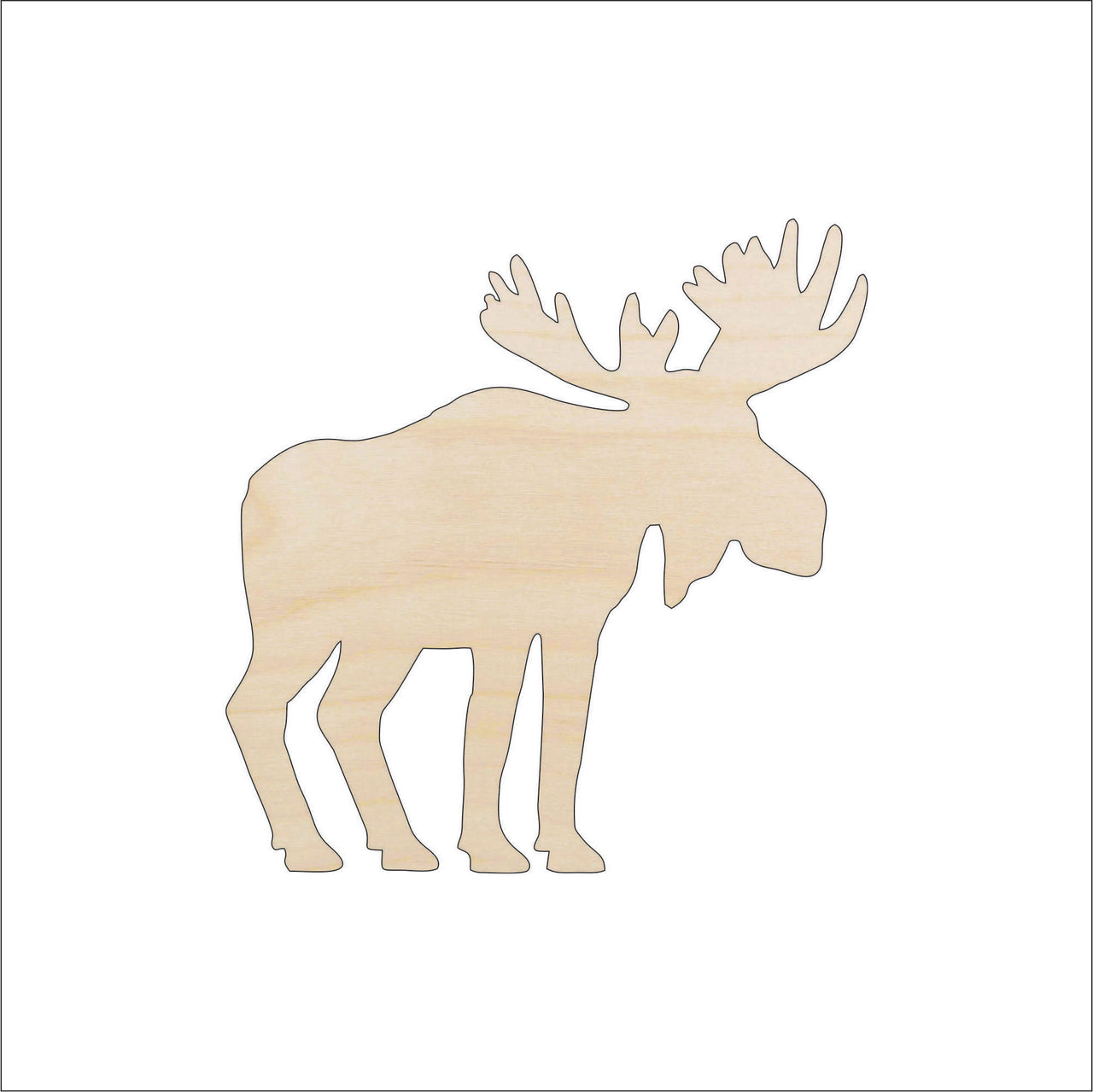 Moose Wood Craft Shape - Laser Cut Baltic Birch Unfinished DIY Wood Art Supplies MUS7 - The Wood Shape Store