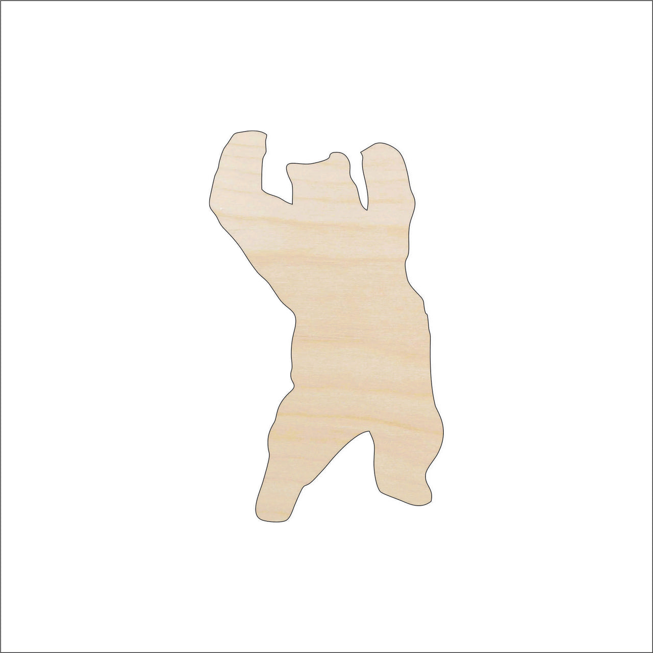 Bear Wood Craft Shape – Laser Cut Baltic Birch Unfinished DIY Wood Art Supplies BER34 - The Wood Shape Store