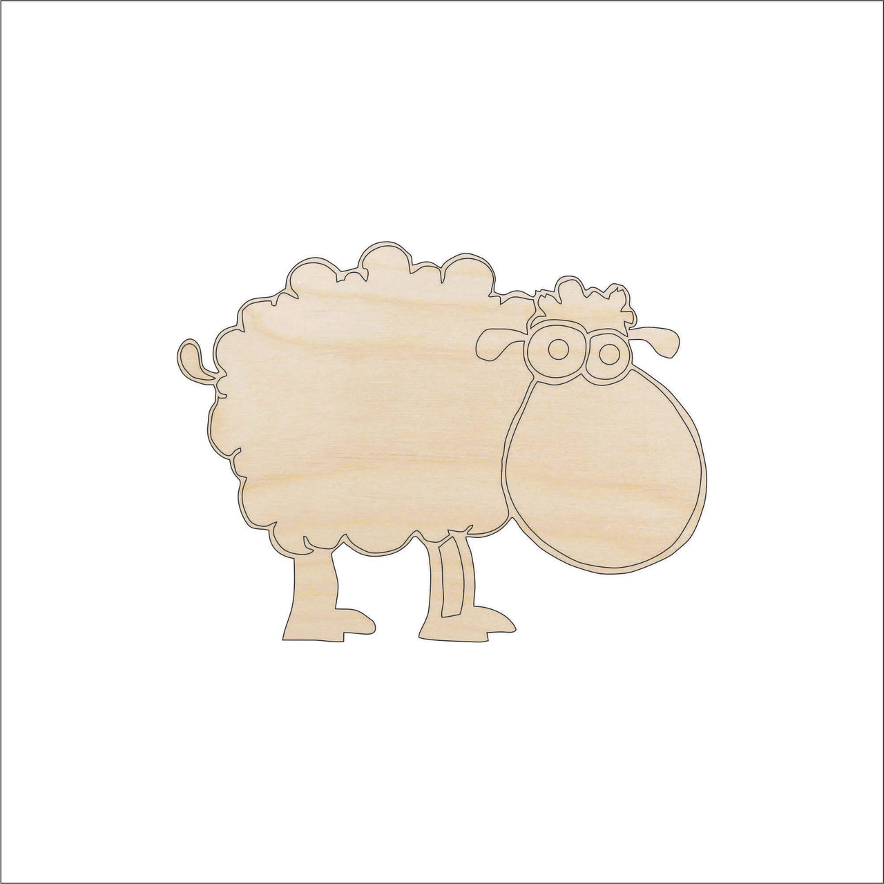Sheep Wood Craft Shape - Laser Cut Baltic Birch Unfinished DIY Wood Art Supplies SHP3 - The Wood Shape Store