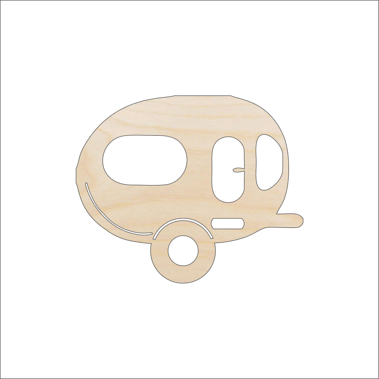 Camper Wood Craft Shape - Laser Cut Baltic Birch Unfinished DIY Wood Art Supplies CAR1 - The Wood Shape Store