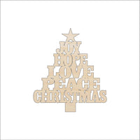 Christmas Tree Wood Craft Shape – Laser Cut Unfinished DIY Wood Art Supplies XMS268 - The Wood Shape Store
