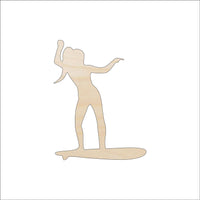 Surfer Wood Craft Shape - Laser Cut Baltic Birch Unfinished DIY Wood Art Supplies SPT244 - The Wood Shape Store