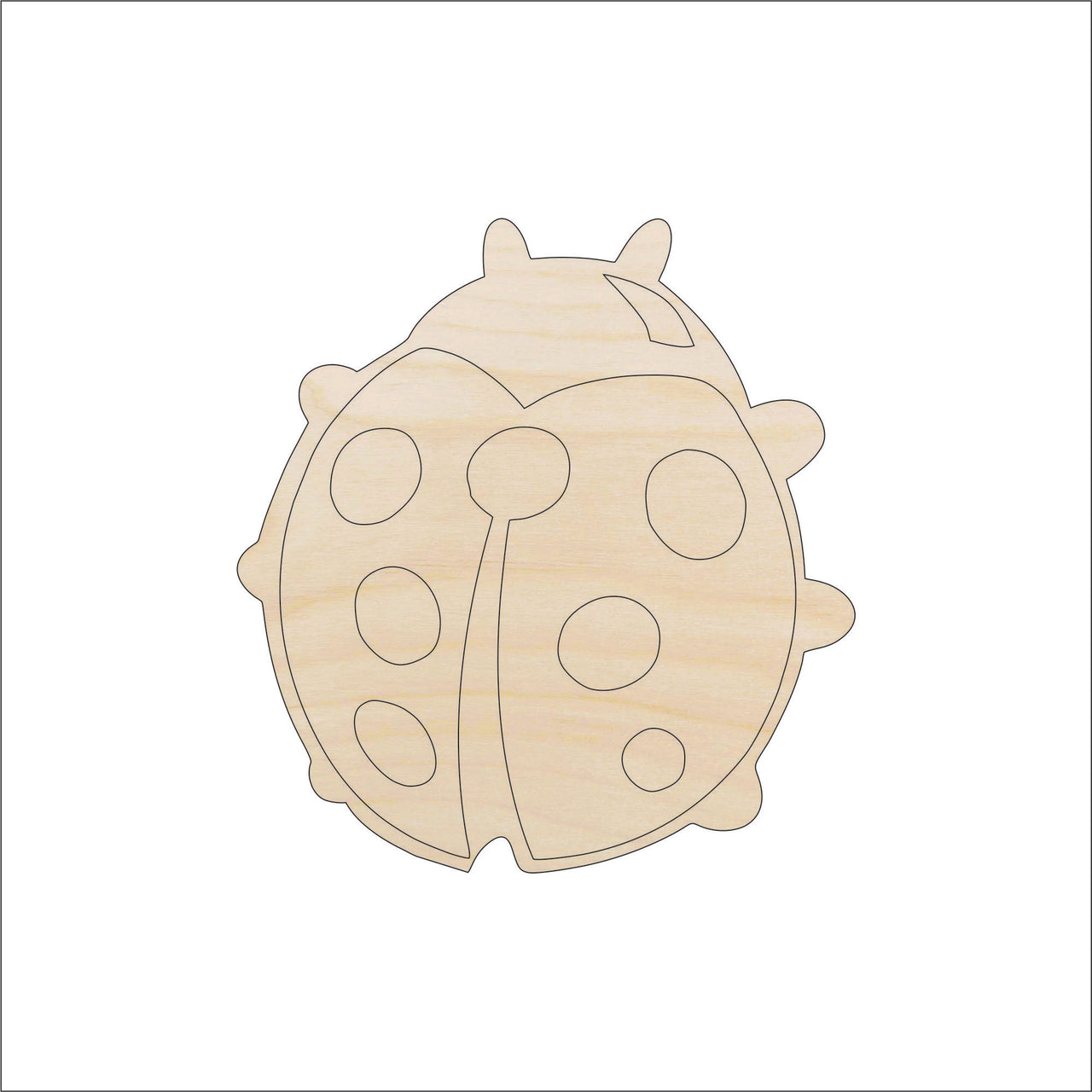 Ladybug Wood Craft Shape - Laser Cut Baltic Birch Unfinished DIY Wood Art Supplies BUG36 - The Wood Shape Store