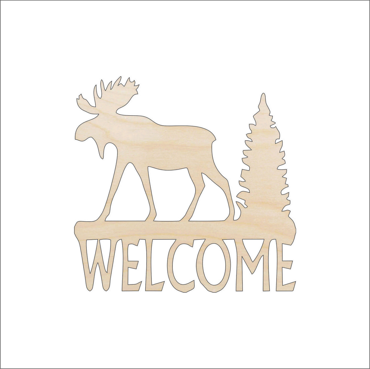 Moose Wood Craft Shape - Laser Cut Baltic Birch Unfinished DIY Wood Art Supplies MUS28 - The Wood Shape Store