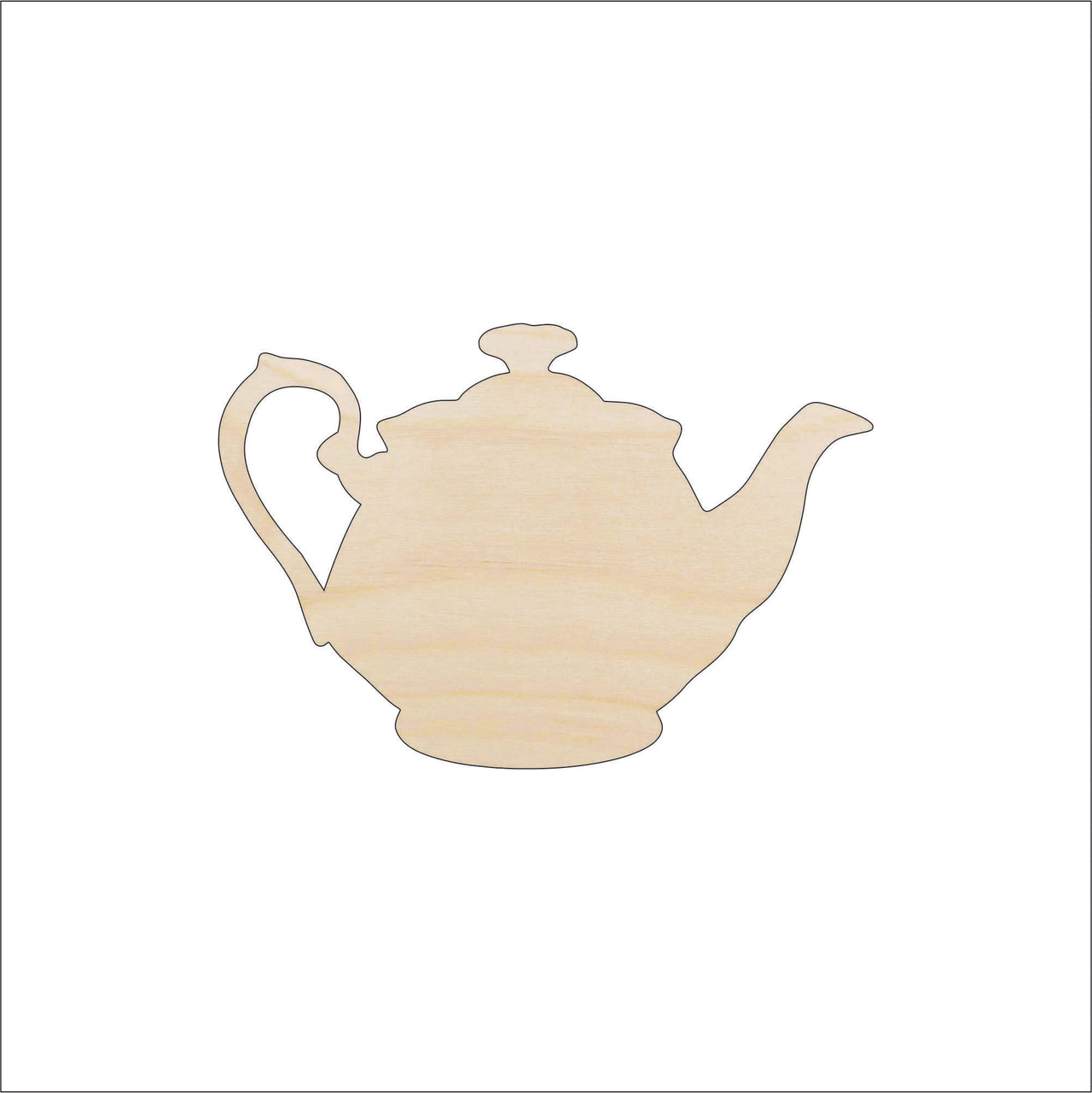 Teapot Wood Craft Shape - Laser Cut Baltic Birch Unfinished DIY Wood Art Supplies FOD181 - The Wood Shape Store