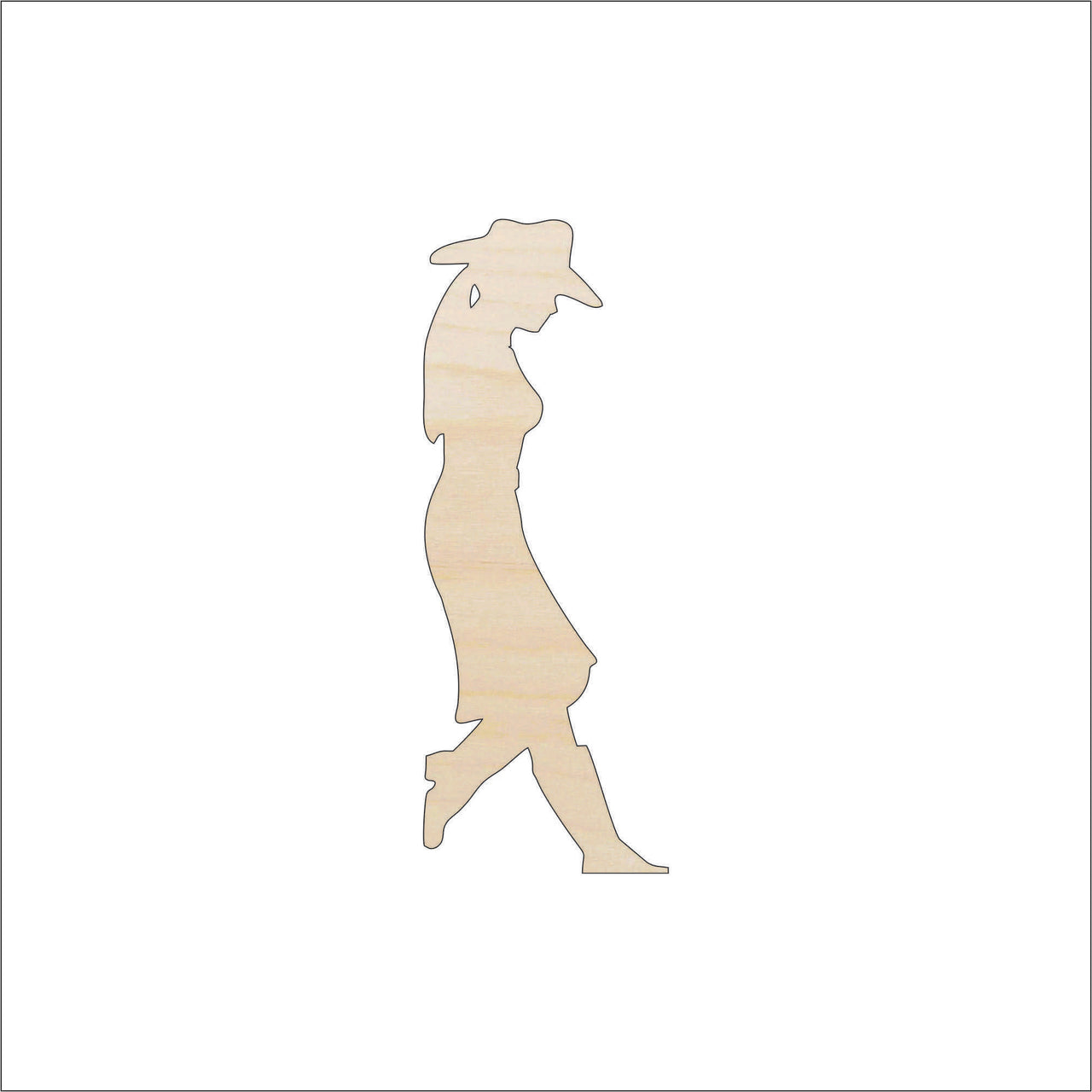 Cowgirl Wood Craft Shape - Laser Cut Baltic Birch Unfinished DIY Wood Art Supplies PPL172 - The Wood Shape Store
