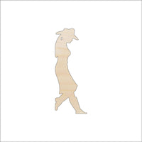 Cowgirl Wood Craft Shape - Laser Cut Baltic Birch Unfinished DIY Wood Art Supplies PPL172 - The Wood Shape Store