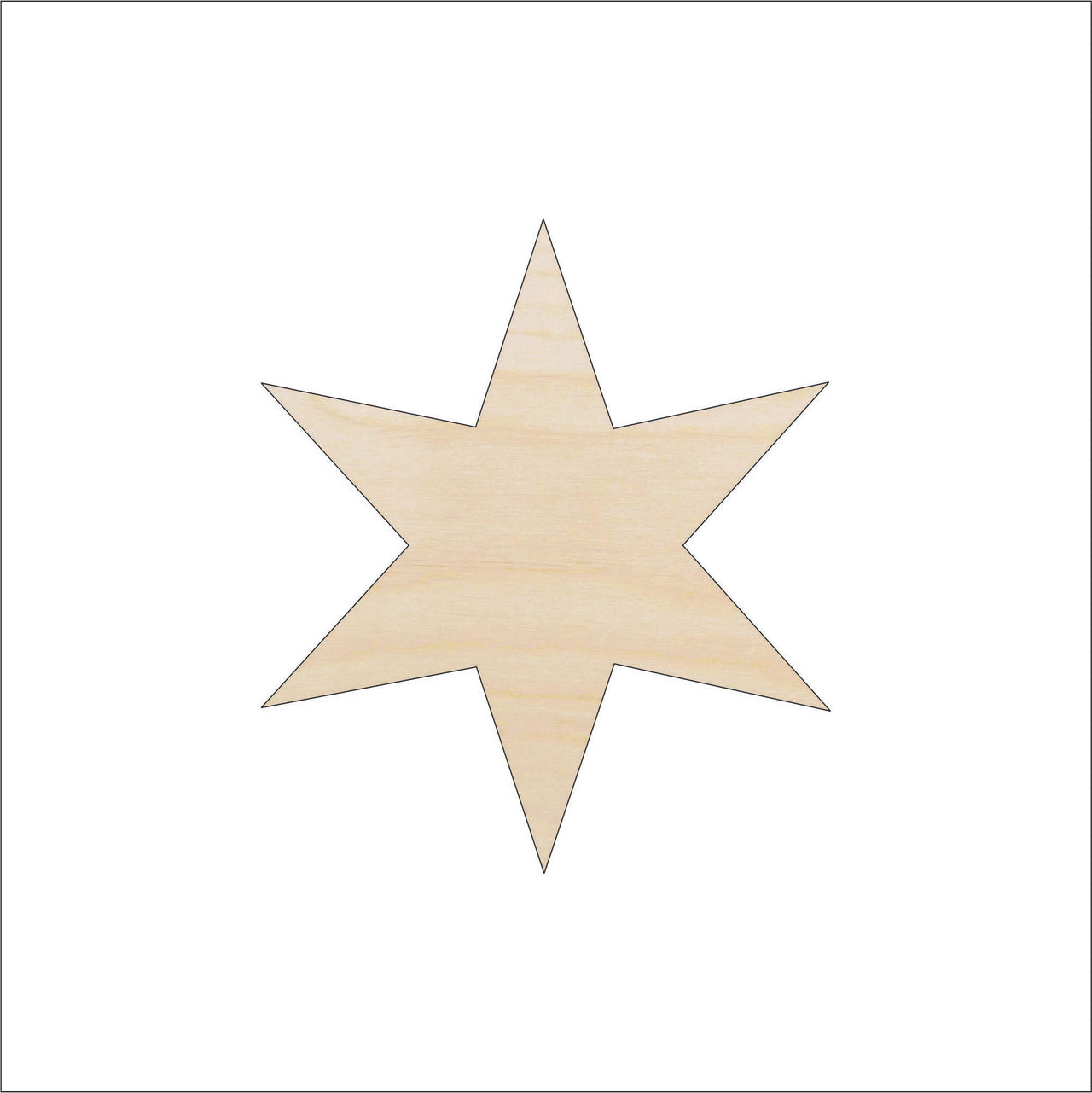 Star Wood Craft Shape - Laser Cut Baltic Birch Unfinished DIY Wood Art Supplies BSC24 - The Wood Shape Store