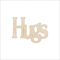 Hugs Wood Craft Shape - Laser Cut Baltic Birch Unfinished DIY Wood Art Supplies WRD106 - The Wood Shape Store