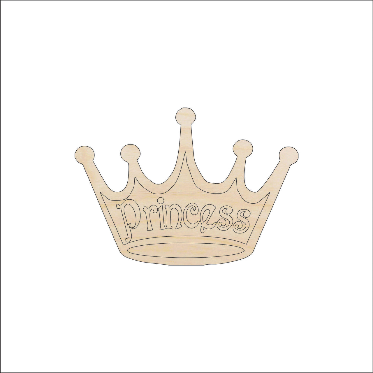Crown Wood Craft Shape - Laser Cut Baltic Birch Unfinished DIY Wood Art Supplies CLT20 - The Wood Shape Store