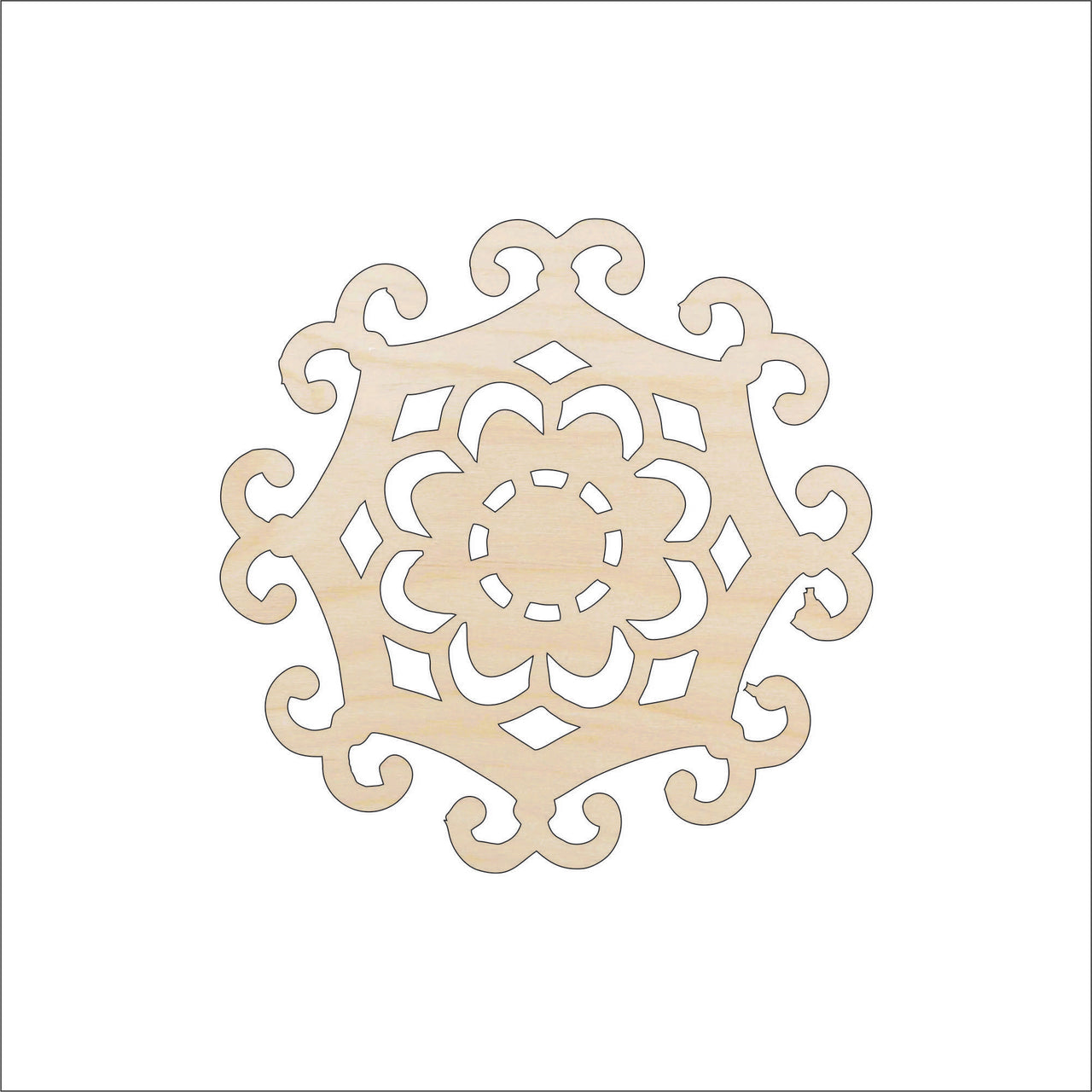 Flower DesignWood Craft Shape - Laser Cut Baltic Birch Unfinished DIY Wood Art Supplies CSTR8 - The Wood Shape Store