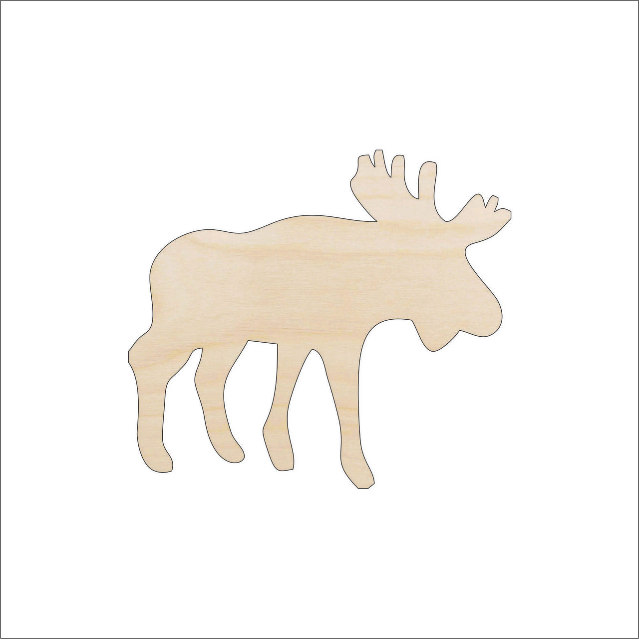 Moose Wood Craft Shape - Laser Cut Baltic Birch Unfinished DIY Wood Art Supplies MUS22 - The Wood Shape Store