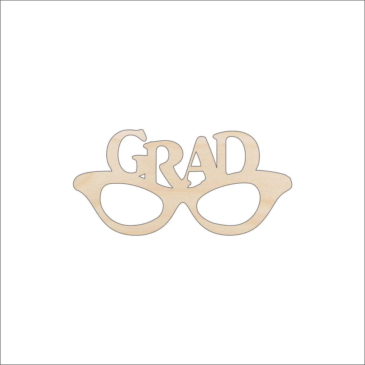 Grad Glasses Wood Craft Shape - Laser Cut Baltic Birch Unfinished DIY Wood Art Supplies SCL25 - The Wood Shape Store