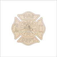 Fire Badge Wood Craft Shape – Laser Cut Baltic Birch Unfinished DIY Wood Art Supplies BDG10 - The Wood Shape Store