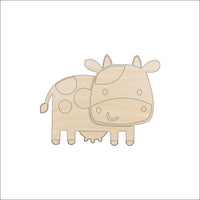 Cow Wood Craft Shape - Laser Cut Baltic Birch Unfinished DIY Wood Art Supplies COW21 - The Wood Shape Store