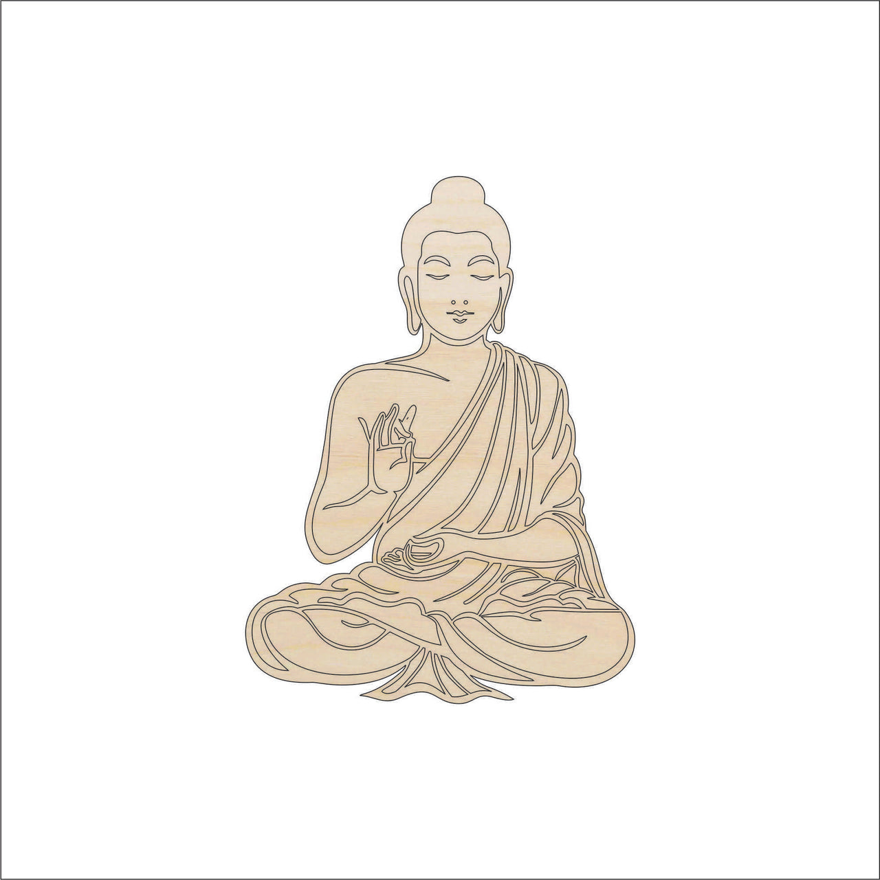 Buddha Wood Craft Shape - Laser Cut Baltic Birch Unfinished DIY Wood Art Supplies PPL207 - The Wood Shape Store