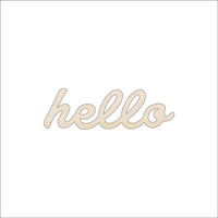 Hello Wood Craft Shape - Laser Cut Baltic Birch Unfinished DIY Wood Art Supplies WRD10 - The Wood Shape Store