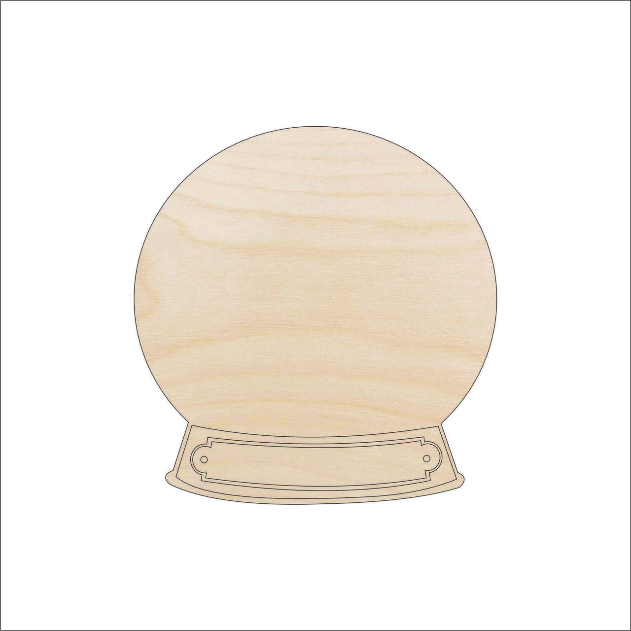 Snow Globe Wood Craft Shape - Laser Cut Baltic Birch Unfinished DIY Wood Art Supplies XMS200 - The Wood Shape Store
